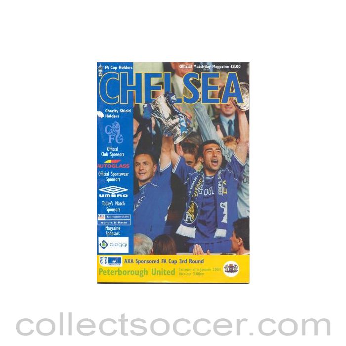 2001 - Chelsea v Peterborough United official programme 06/01/2001 F.A. Cup