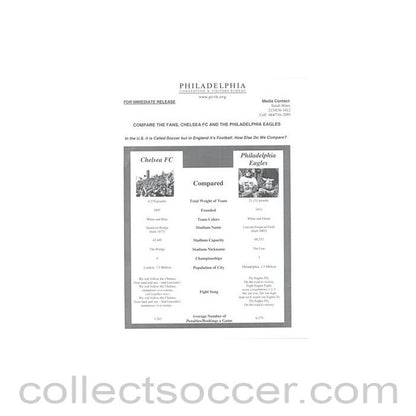 Philadelphia Eagles v Chelsea Compare the Fans sheet of a match played in Philadelphia, black & white