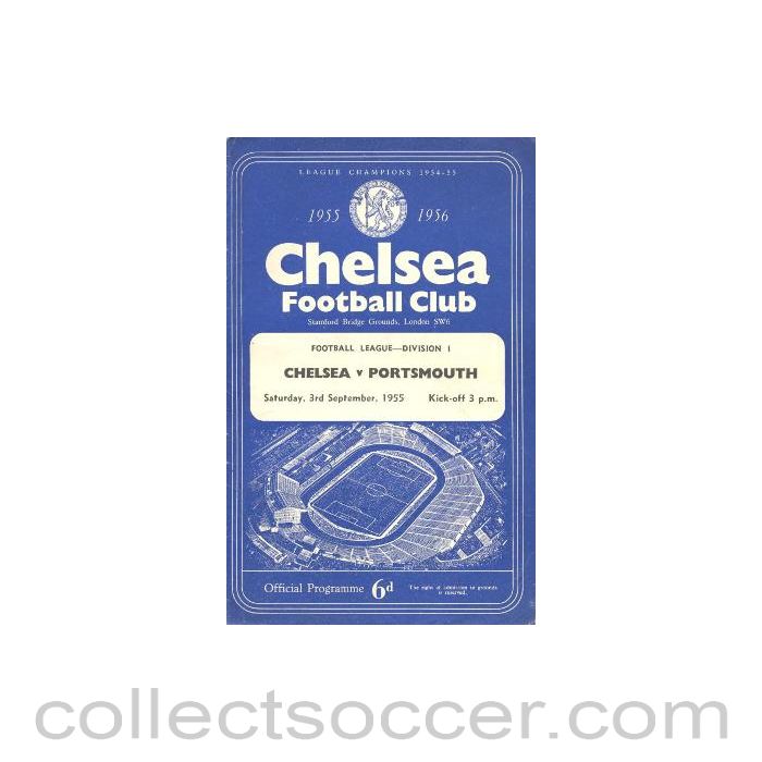 1955 - Chelsea v Portsmouth official programme 03/09/1955