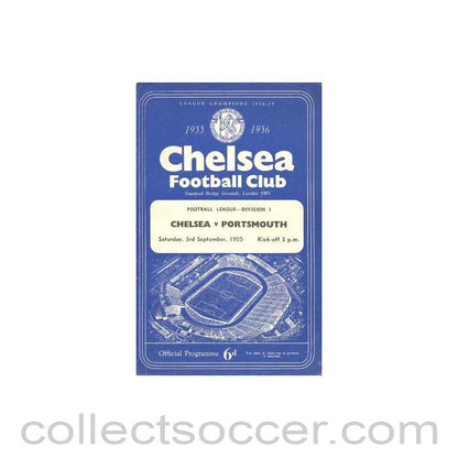 1955 - Chelsea v Portsmouth official programme 03/09/1955