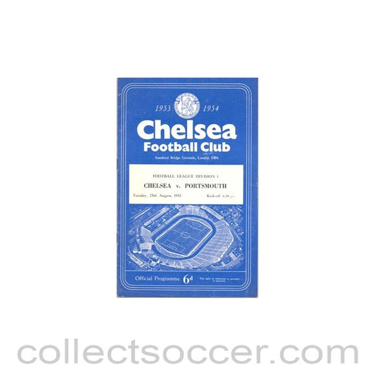 1953 - Chelsea v Portsmouth official programme 25/08/1953