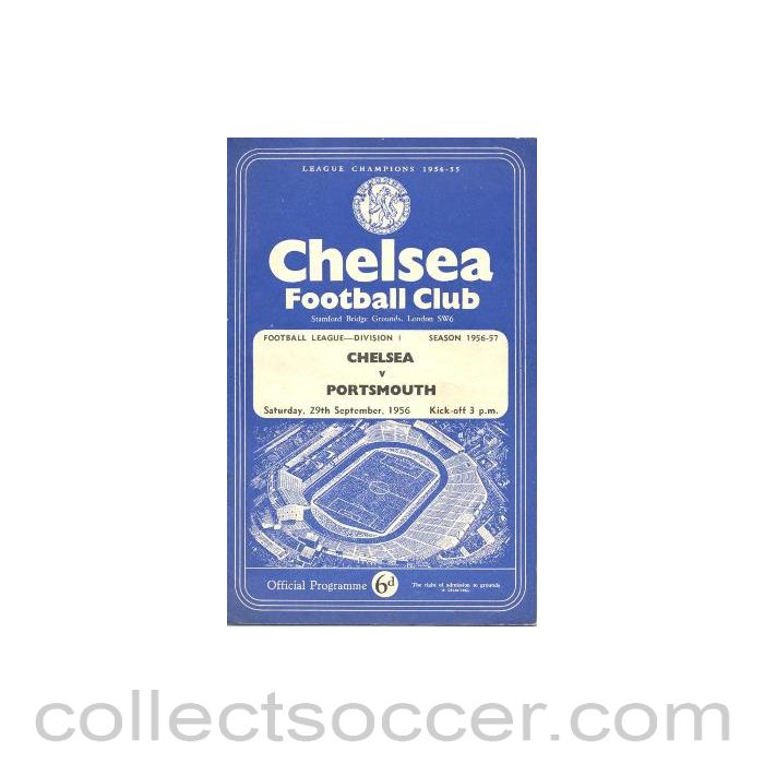 1956 - Chelsea v Portsmouth official programme 29/09/1956