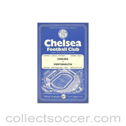 1956 - Chelsea v Portsmouth official programme 29/09/1956