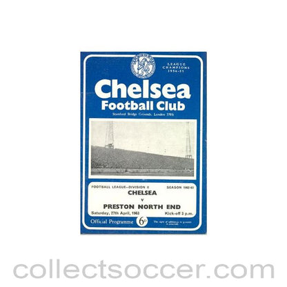 1963 - Chelsea v Preston North End official programme 27/04/1963