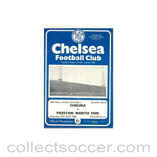 1963 - Chelsea v Preston North End official programme 27/04/1963