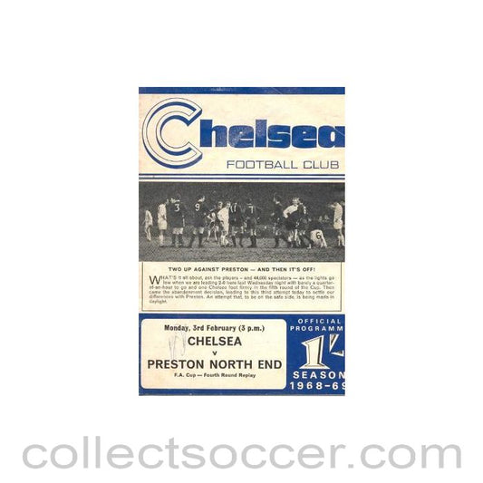 1969 - Chelsea v Preston North End official programme 03/02/1969
