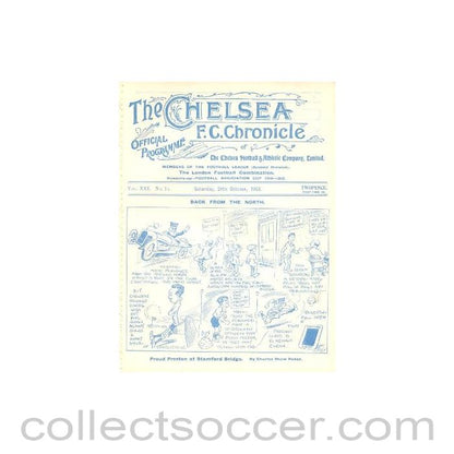 1925 - Chelsea v Preston North End official programme 24/10/1925