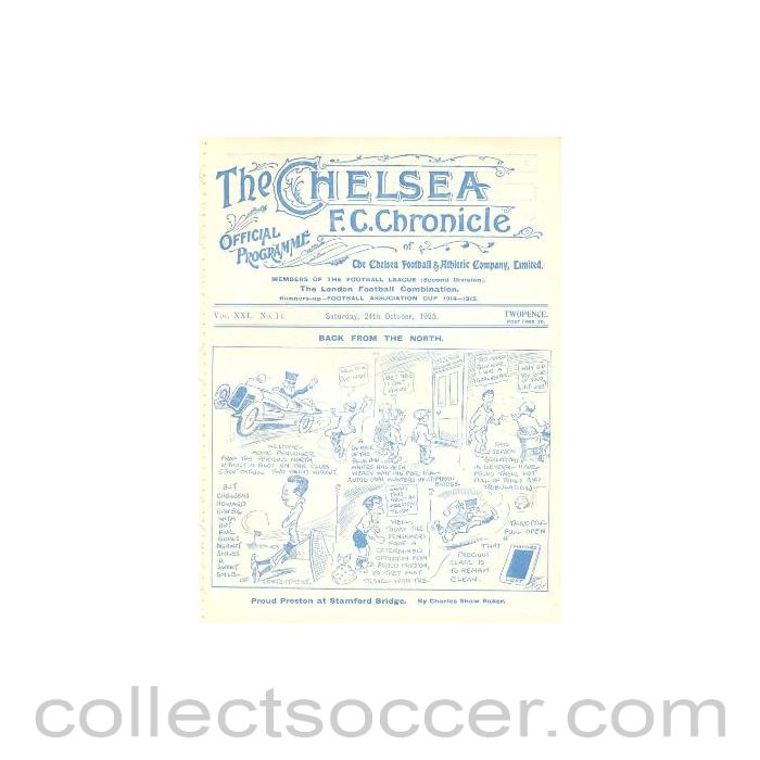 1925 - Chelsea v Preston North End official programme 24/10/1925