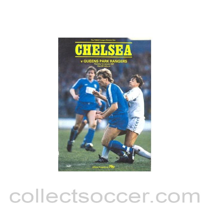1987 - Chelsea v Queen's Park Rangers official programme 01/01/1987