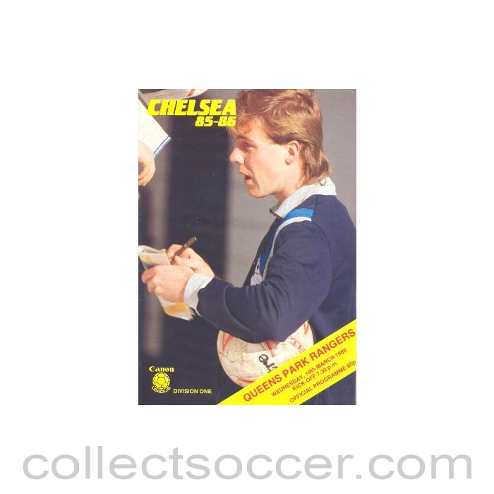 1986 - Chelsea v Queen's Park Rangers official programme 19/03/1986