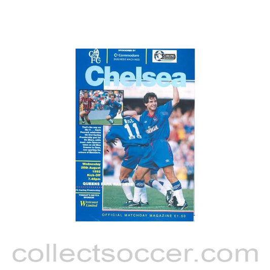 1993 - Chelsea v Queen's Park Rangers official programme 25/08/1993