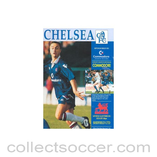 1992 - Chelsea v Sheffield United official programme 31/10/1992