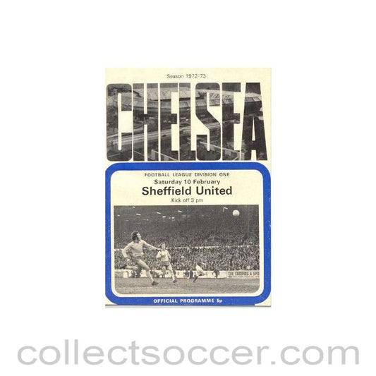1973 - Chelsea v Sheffield United official programme 10/02/1973
