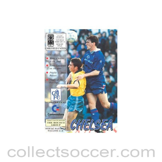 1992 - Chelsea v Sheffield United official programme 15/02/1992
