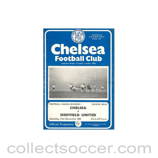 1963 - Chelsea v Sheffield United official programme 21/12/1963