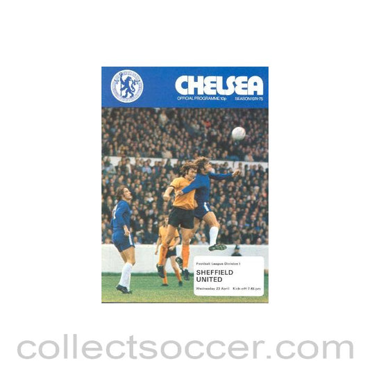 1975 - Chelsea v Sheffield United official programme 23/04/1975