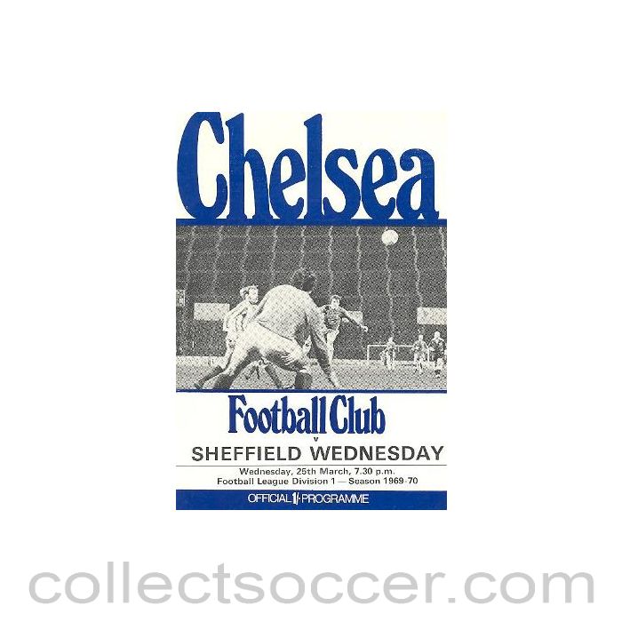 1970 - Chelsea v Sheffield Wednesday official programme 25/03/1970