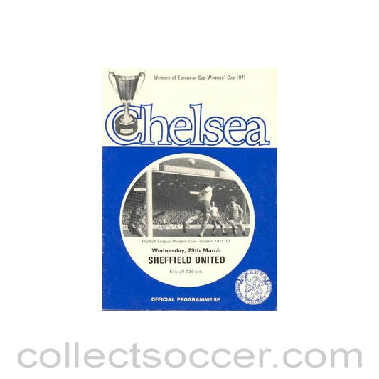 1972 - Chelsea v Sheffield United official programme 29/03/1972