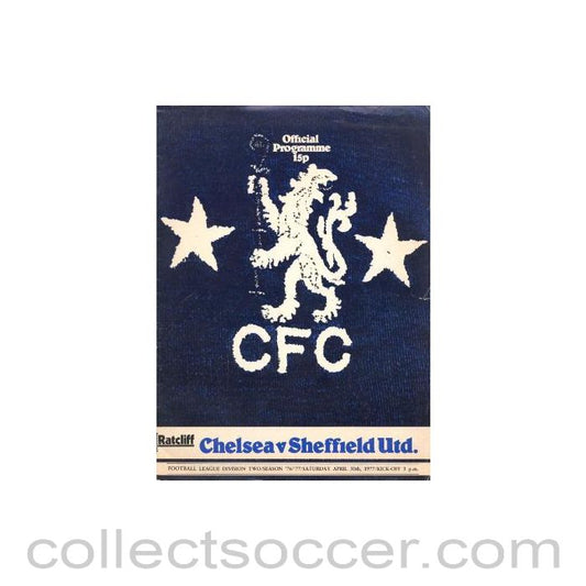 1977 - Chelsea v Sheffield United official programme 30/04/1977