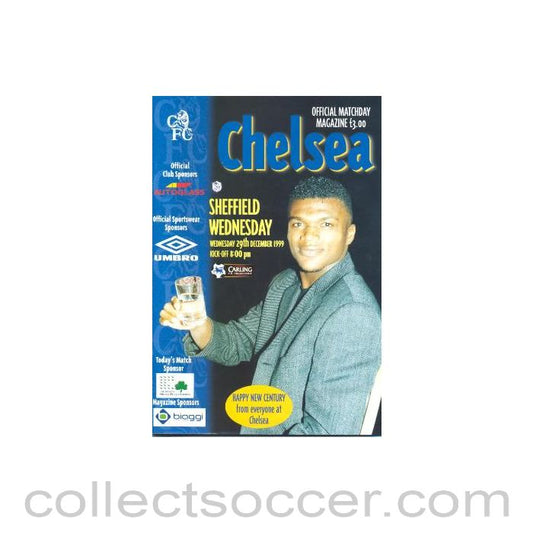 1999 - Chelsea v Sheffield Wednesday official programme 29/12/1999 Premier League