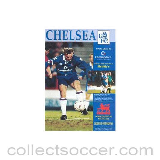 1993 - Chelsea v Sheffield Wednesday official programme 30/01/1993