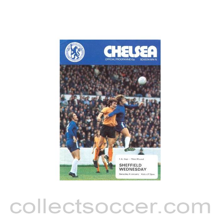 1975 - Chelsea v Sheffield Wednesday official programme 04/01/1975