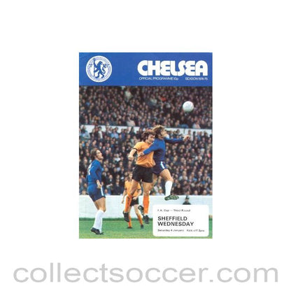1975 - Chelsea v Sheffield Wednesday official programme 04/01/1975