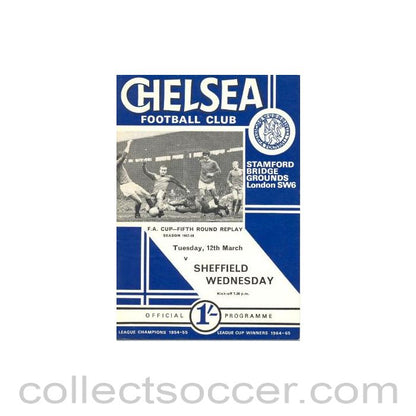 1968 - Chelsea v Sheffield Wednesday official programme 12/03/1968