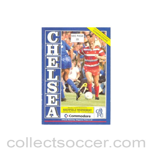 1989 - Chelsea v Sheffield Wednesday official programme 26/08/1989