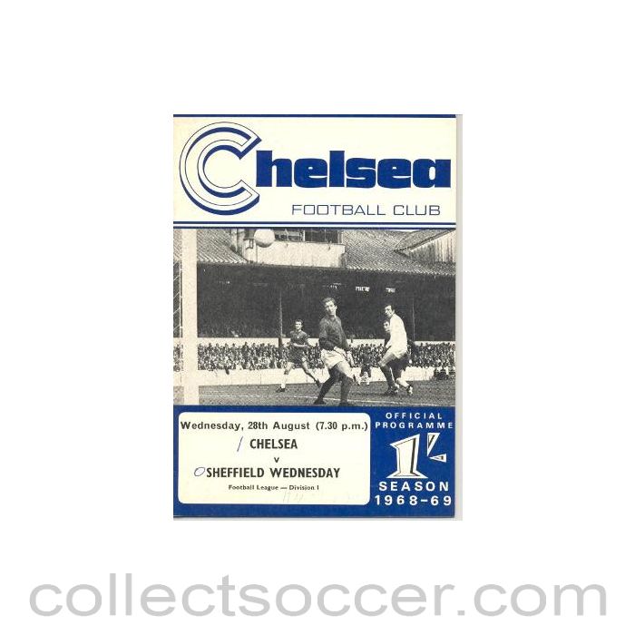 1968 - Chelsea v Sheffield Wednesday official programme 28/08/1968
