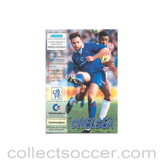 1992 - Chelsea v Sheffield Wednesday official programme 29/02/1992