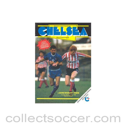 1988 - Chelsea v Shrewsbury Town official programme 26/11/1988