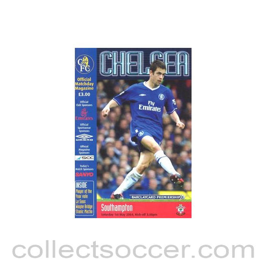 2004 - Chelsea v Southampton official programme 01/05/2004 Premier League