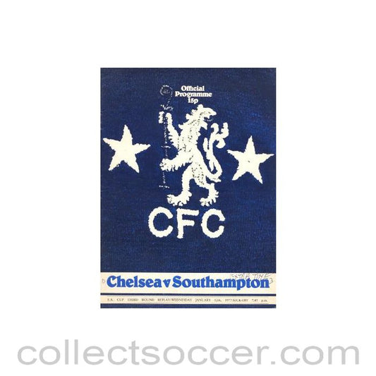 1977 - Chelsea v Southampton official programme 12/01/1977