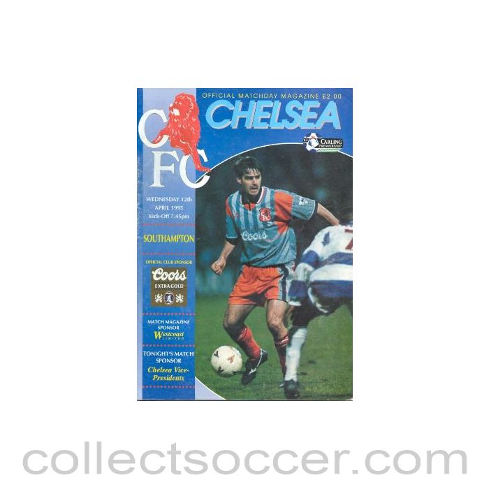 1995 - Chelsea v Southampton official programme 12/04/1995