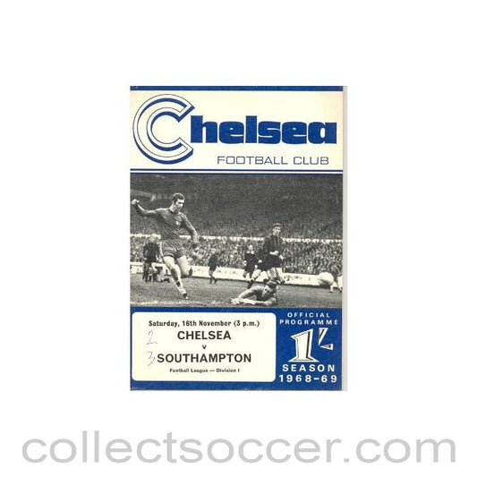 1968 - Chelsea v Southampton official programme 16/11/1968