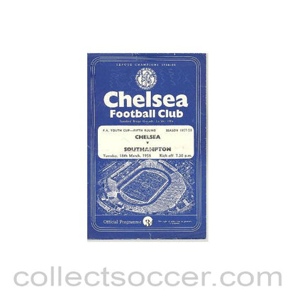 1958 - Chelsea v Southampton official programme 18/03/1958