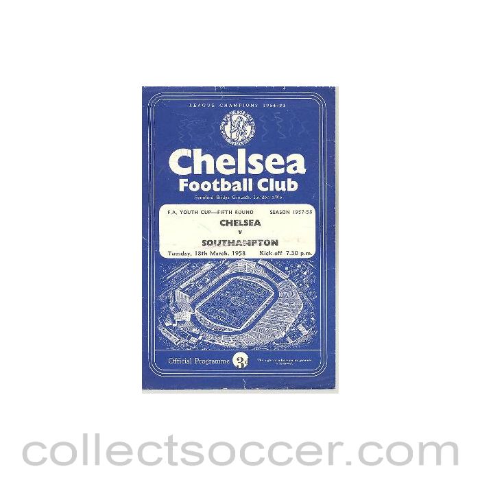 1958 - Chelsea v Southampton official programme 18/03/1958