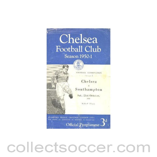 1950 - Chelsea v Southampton official programme 21/10/1950