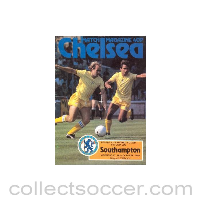 1981 - Chelsea v Southampton official programme 28/10/1981