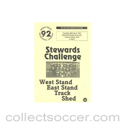 1992 - Chelsea Stewards Challenge - West Stand-East Stand-Track-Shed official programme 28/04/1992