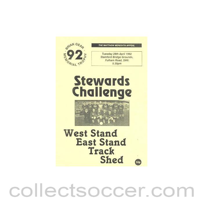 1992 - Chelsea Stewards Challenge - West Stand-East Stand-Track-Shed official programme 28/04/1992