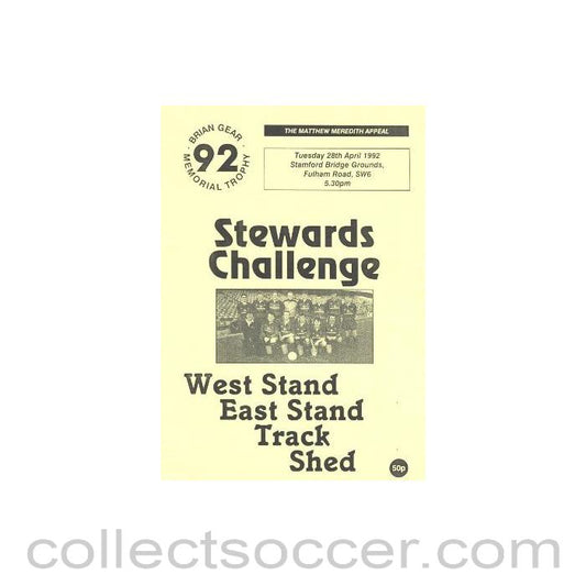 1992 - Chelsea Stewards Challenge - West Stand-East Stand-Track-Shed official programme 28/04/1992
