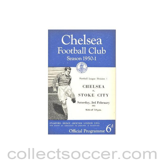 1951 - Chelsea v Stoke City official programme 03/02/1951