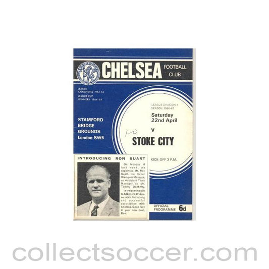 1967 - Chelsea v Stoke City official programme 22/04/1967