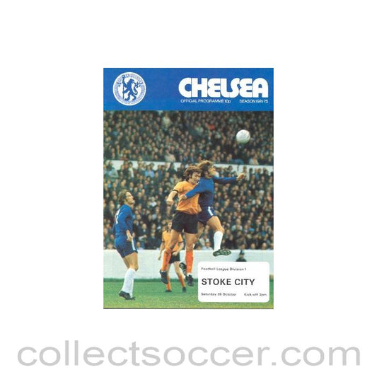1974 - Chelsea v Stoke City official programme 26/10/1974