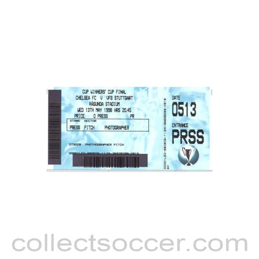 1998 Cup Winners Cup Final Ticket Chelsea v Stuttgart ticket