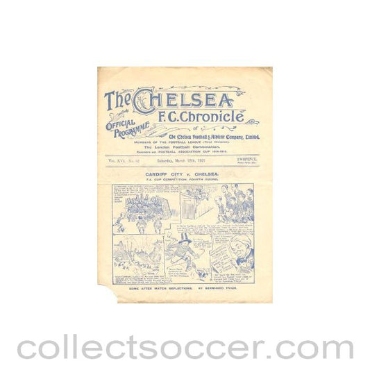 1921 - Chelsea v Sunderland official programme 12/03/1921