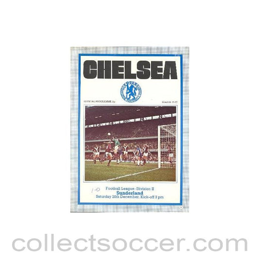 1975 - Chelsea v Sunderland official programme 20/12/1975