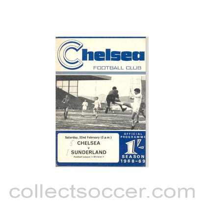 1969 - Chelsea v Sunderland official programme 22/02/1969